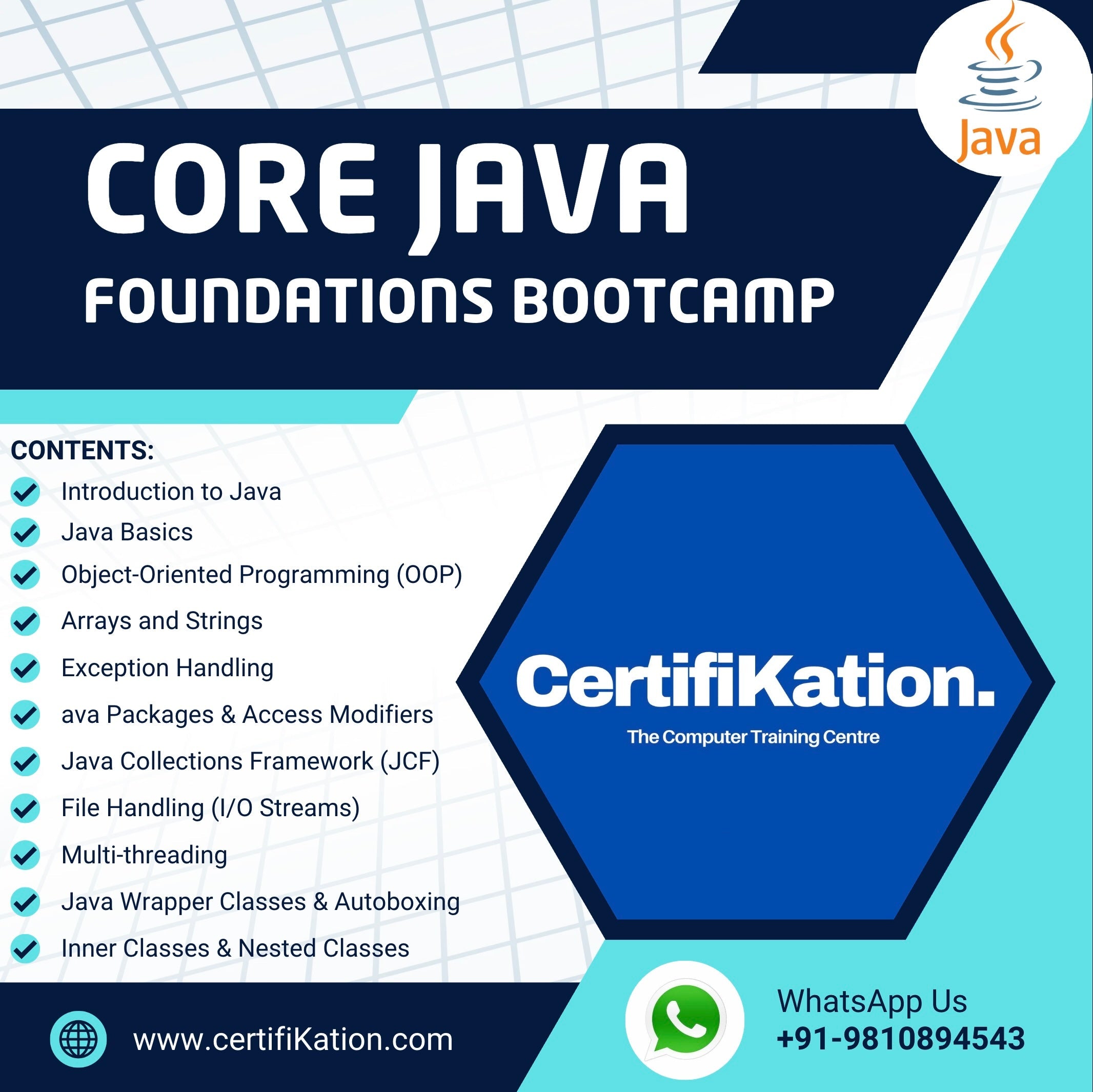 Core Java  Bootcamp by CertifiKation