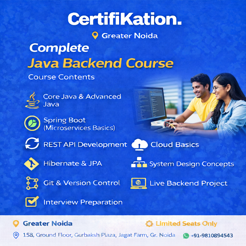 Complete Backend Java Training (Fastrack) in Greater Noida